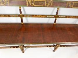 Paint Decorated Plank Bottom Settee